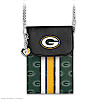 Packers Crossbody Cell Phone Bag With Logo Charm