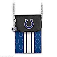 Colts Crossbody Cell Phone Bag With Logo Charm