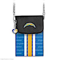 Chargers Crossbody Cell Phone Bag With Logo Charm