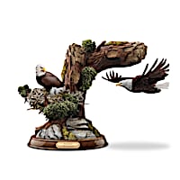 "Soaring Guardian" Levitating Eagle Sculpture With Nest