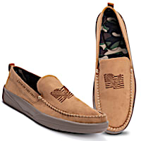 "Patriotic Pride" Men's Faux Suede Moccasins