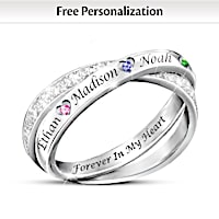 "Forever In My Heart" Personalized Interlocking Family Ring
