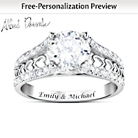 Alfred Durante Solid 10K White Gold Topaz Ring With 2 Names