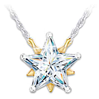 4.5-Carat Simulated Diamond Shining Star Daughter Necklace