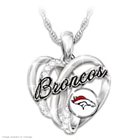 Broncos Written On My Heart Pendant Necklace