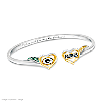 Green Bay Packers Bracelet With Team Colored Crystals