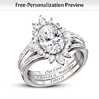 Radiating With Love Personalized Ring Set