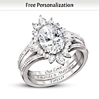 Radiating With Love Personalized Ring Set