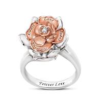 Genuine Diamond Blooming Rose Of Love Ring