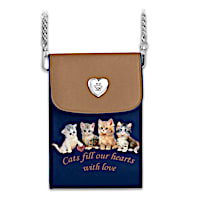 Jürgen Scholz "Charming Cats" Crossbody Cell Phone Bag