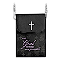 "With God All Things Are Possible" Crossbody Cell Phone Bag
