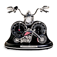 Patriotic Motorcycle Tabletop Thermometer Clock