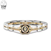 Genuine Sapphire Pride Of The Army Men's Link Bracelet