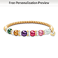 Birthstone-Color Mother-Of-Pearl Family Customized Bracelet