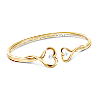 "Always My Granddaughter" 18K Gold-Plated Diamond Bracelet