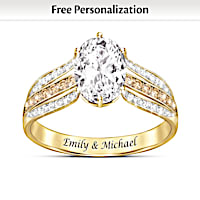 A Toast To Love Personalized Topaz And Diamond Ring