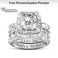 20 Carats Of Brilliance Personalized Bridal Ring Set