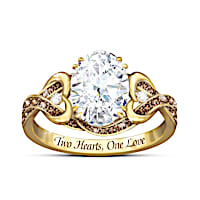 "Our Sweetest Love" Topaz And White And Mocha Diamond Ring