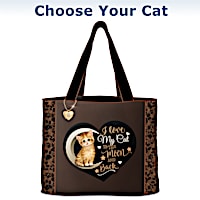 "I Love My Cat To The Moon And Back" Tote: Choose Your Cat