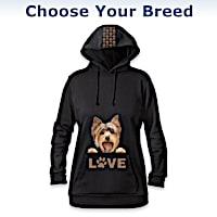 "Peek-A-Boo Pup" Women's Pullover Hoodie: Choose Your Breed