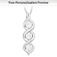 Personalized Diamond Pendant Necklace For Granddaughter