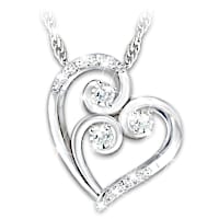 Legacy Of Love Topaz And Diamond Pendant Necklace