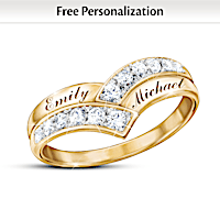 "Love Endures" Personalized Ring With A Dozen Diamonds