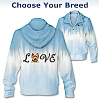 "Pup Love" Tie-Dye Full-Zip Hoodie: Choose Your Breed