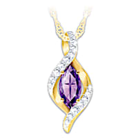 Genuine Amethyst Always With You Pendant Necklace