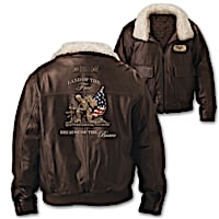 "Freedom For All" Men's Leather Bomber Jacket