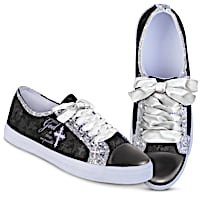 Ever-Sparkle Canvas Shoes With Religious Inscription & Motif