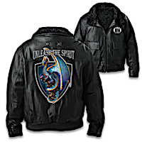 "Unleash the Spirit" Men's Leather Bomber Jacket