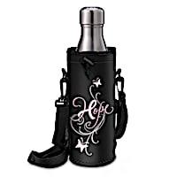 Breast Cancer Awareness Bottle Carrier With Water Bottle