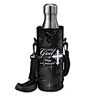 Cross Art Water Bottle Carrier And Stainless Steel Bottle