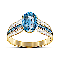 1.5-Carat Genuine Topaz Golden Twilight Ring