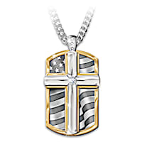 God Bless The Brave Diamond Pendant Necklace
