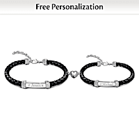 "Stuck On You" His & Hers Personalized Diamond Bracelets