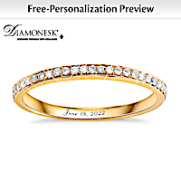 20 Simulated Diamonds Personalized Wedding Ring