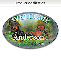 Dachshunds All-Weather Personalized Welcome Sign