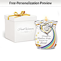 "Rainbow Bridge" Personalized Pet Remembrance Candleholder