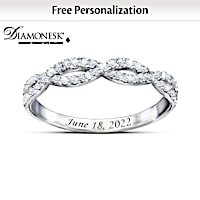 Entwined Diamonesk Wedding Band With Personalized Engraving