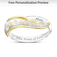 Paw Prints Of Love Personalized Ring