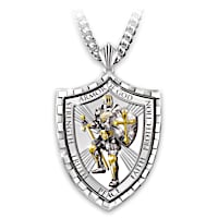 "The Armor Of God" Shield Pendant Necklace For Grandson