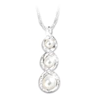 Cultured Pearl Infinity Pendant Necklace For Granddaughter