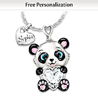 Panda Pendant Necklace Personalized For Granddaughter