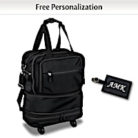 "On My Way" Black Rolling Travel Bag With Personalized Tag