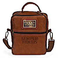 USMC Faux Leather Gear Organizer Bag With Metal Plaque