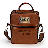 U.S. Army Faux Leather Gear Organizer Bag With Metal Plaque