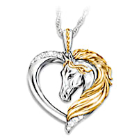 "Gentle Spirit" Heart-Shaped Horse Pendant