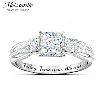 1.5-Carat Moissanite Gemstone Today, Tomorrow & Always Ring